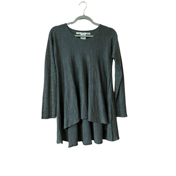 MAX Studio Soft scoop Neck Knit Tunic Top textured gray Long Sleeve Sz s wool - Picture 1 of 6